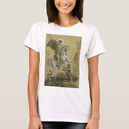 聖ゲオルギウス - プレミアム "サンburstゴールド" アート tシャツ (正面)