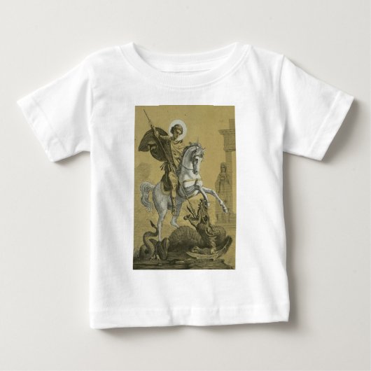 聖ゲオルギウス - プレミアム "サンburst ゴールド" アート ベビーTシャツ (正面)