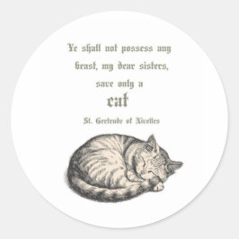 聖ゲルトルーデ・ファン・ニヴェル Cat Quote ステッカー