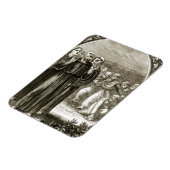 聖コロンバは叫び、ドルイド軍に襲われた。 マグネット (左側)