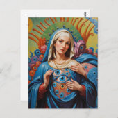 聖サイケデリック悪の眼の保護マリア ポストカード (正面/裏面)