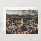 聖ジェネヴィエヴェが群れを守る ポストカード (正面/裏面)