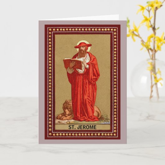 聖ジェロームがライオンと(鳥)ショウジョウコウカンチョウする(P 004) カード (黄色い花)