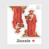 聖ジェロームがライオンと（鳥）ショウジョウコウカンチョウする(P 004) シール (シート)