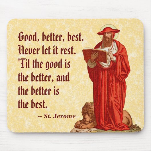 聖ジェロームがライオンと（鳥）ショウジョウコウカンチョウする(P 004) マウスパッド (正面)