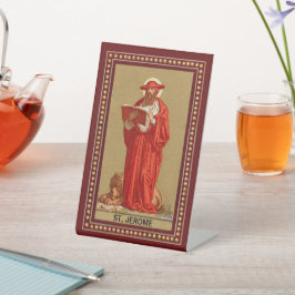 聖ジェロームがライオンと（鳥）ショウジョウコウカンチョウする(P 004) 台座サイン