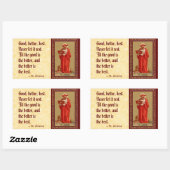 聖ジェロームがライオンと（鳥）ショウジョウコウカンチョウする(P 004) 長方形シール (シート)