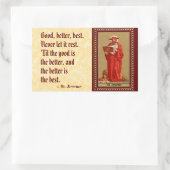 聖ジェロームがライオンと（鳥）ショウジョウコウカンチョウする(P 004) 長方形シール (バッグ)