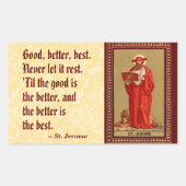 聖ジェロームがライオンと（鳥）ショウジョウコウカンチョウする(P 004) 長方形シール (正面)