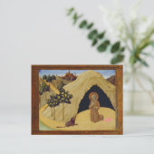 聖ジェロームと獅子1436 (パネルのテンペラ) ポストカード (スタンド正面)