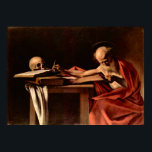 聖ジェローム書はカラヴァッジョ ポスター<br><div class="desc">アーティスト・カラヴァッジョ。年c1605-1606。キャンバス上のタイプ油。寸法112 cm × 157 cm (44インチ× 62インチ)。ロケーションGalleria Borghese。サン書ジェロームは、彼の勉強でサン・ジェロームとも呼ばれ、単にサン・ジェロームは画家カラヴァッジョの油画イタリアンである。1605年から1606年までの一般的な年絵画付で、ローマのGalleria Borgheseに位置する。ローマ絵画カトリック教会の博士で、の主題でもある聖ジェロームを描いた作品は人気がある絵画、瞑想と瞑想の中でジェロームの他の絵画を制作したカラヴァッジョの作品に対しても書、婚約したの作品である。この画像では、ジェローム読は鋭く、張り出された腕をクイルで休めている。ジェロームはヴァルゲートを翻訳する行為で描かれることが示唆されている。1605絵画-1606年の日付は一般的に17世紀の美術史学者のジャイアン・ピエトロ・ベロリの記述に基づくが、デニス・マホンは1602-1604年を提案している。Belloriによれば、1605年に（鳥）ショウジョウコウカンチョウとなった（鳥）ショウジョウコウカンチョウ・スキピオーネ・ボルゲーゼの手で制作した作品であるが、ボルゲーゼのカラヴァッジョを描いたスキピオーネ・フランクッチの1613年の詩には触れないため、後にボルゲーゼが取得した可能性があるローマ時代は、画家が1606年にマルタに亡命したことで終わった。サン書ジェロームの作品はカラヴァッジョの作品であり、1700年から1893年までボルゲーゼの在庫に含まれていたリベーラの作品として疑問が持たれることがある。</div>