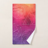 聖ジオメトリ明るいポリゴン バスタオルセット (ハンドタオル)