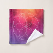 聖ジオメトリ明るいポリゴン バスタオルセット (ウォッシュタオル)