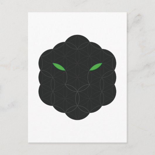 聖ジャガー – 人生の顔、ブラック。 ポストカード (正面)