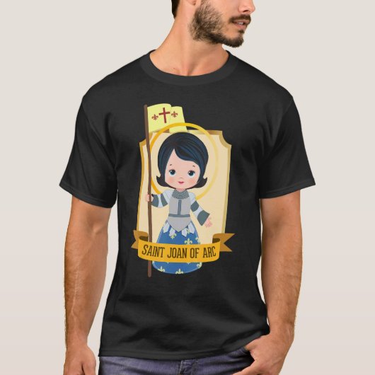 聖ジョアン子供へアーク可愛いカトリックの女聖人 Tシャツ (正面)