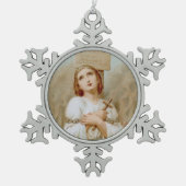 聖ジョアン・オブ・アーク・バーニング・アット・ザ・ステーキ(BF 01) スノーフレークピューターオーナメント (正面)