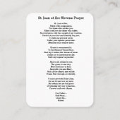 聖ジョアン・オブ・アーク・マイケル・キャサリン・ホーリー・カード 名刺 (裏面)