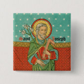 聖ジョセフの上半身(詳細、VVP 09) 缶バッジ (正面)