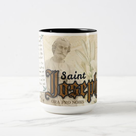 聖ジョセフ暗記祈りの言葉カトリック宗教協会 ツートーンマグカップ (中央)