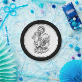 聖ジョセフ祈米国黒白カトリック ペーパープレート (パーティー)