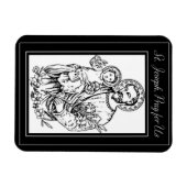 聖ジョセフ祈米国黒白カトリック マグネット (横)