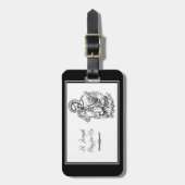 聖ジョセフ祈米国黒白カトリック ラゲッジタグ (正面縦)