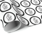 聖ジョセフ祈米国黒白カトリック ラッピングペーパー (ロールコーナー)