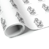 聖ジョセフ祈米国黒白カトリック ラッピングペーパー (ロールコーナー)