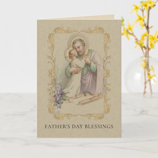 聖ジョセフ神父イエス伝統的サン カード (黄色い花)