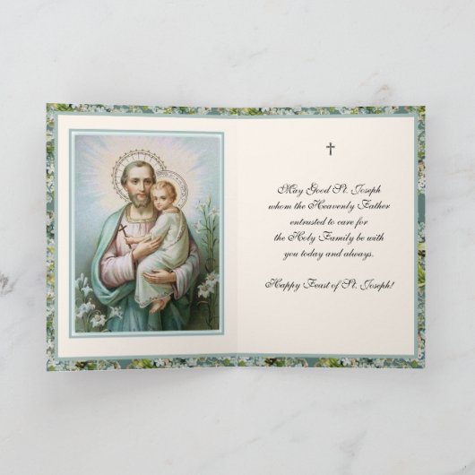 聖ジョセフ饗宴イエスフローラ宗教ヴィンテージカ カード (内部)