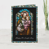 聖ジョセフ饗宴ステンドグラス祈りの言葉 カード (正面)