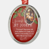 聖ジョセフ・カトリック法王の署名の年 メタルオーナメント (左)
