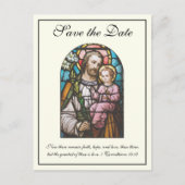 聖ジョセフ・カトリック結婚式の日付を保存 案内ポストカード (正面)