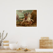 聖ジョージが竜を殺した(油をパネルに) ポスター (キッチン)