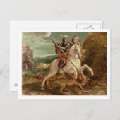 聖ジョージが竜を殺した(油をパネルに) ポストカード (正面/裏面)
