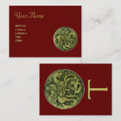 聖ジョージとドラゴンメダリオンモノグラム。 名刺 (正面/裏面)