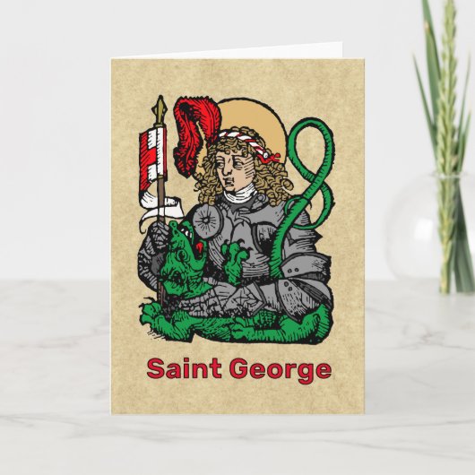 聖ジョージとドラゴン（ニュールンベルク）の挨拶 カード (正面)