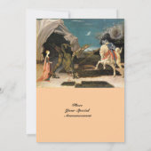 聖ジョージとドラゴン,ブラウン,青い赤いピンク 招待状 (裏面)