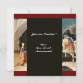 聖ジョージとドラゴン，ブラウン，青い赤い黒 招待状 (裏面)