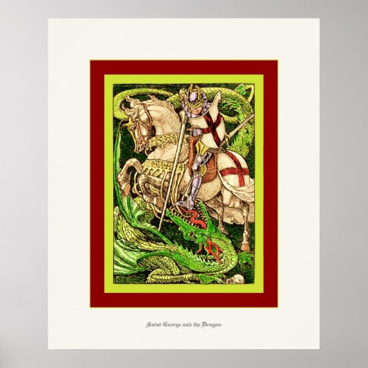 聖ジョージとドラゴン～ヴィンテージアールヌーボー ポスター (正面)
