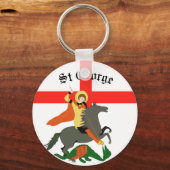 聖ジョージと竜と聖ジョージ十字架 キーホルダー (正面)