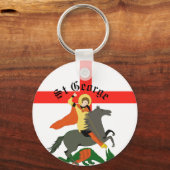 聖ジョージと竜と聖ジョージ十字架 キーホルダー (正面)