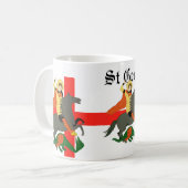 聖ジョージと竜と聖ジョージ十字架 コーヒーマグカップ (正面左)