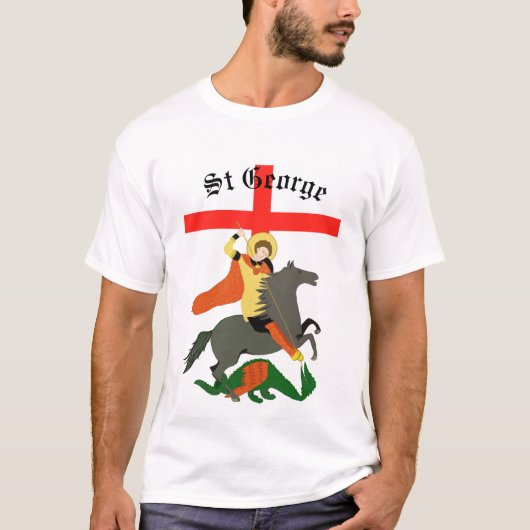 聖ジョージと竜と聖ジョージ十字架 Tシャツ (正面)