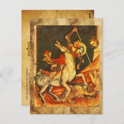 聖ジョージのドラゴンとの戦い ポストカード (正面/裏面)