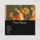 聖ジョージの戦い、ドラゴンモノグラムブラック スクエア名刺 (正面)