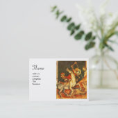 聖ジョージの戦い&ドラゴンモノグラム、ホワイト 名刺 (スタンド正面)