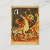 聖ジョージの戦い&ドラゴンモノグラム、ホワイト 名刺 (裏面)