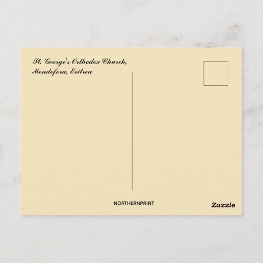 聖ジョージ正教会メンデフェラエリトリア ポストカード (裏面)