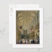 聖ジョージ礼拝堂のインテリア, 1838 （色のリトボ） ポストカード (正面/裏面)